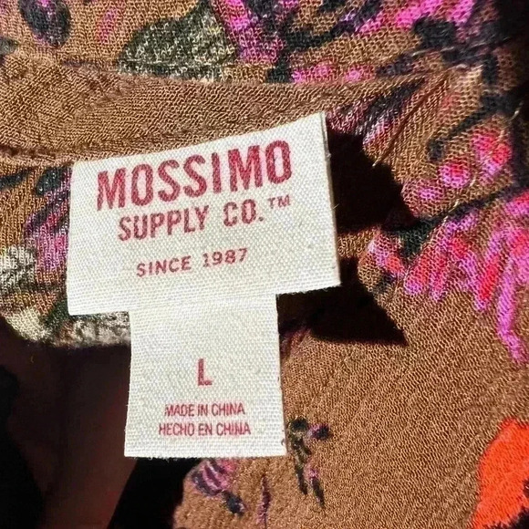 Mission Supply Co. Sleeveless Collared V-Neck Floral Blouse Womens Sz L - Picture 3 of 4